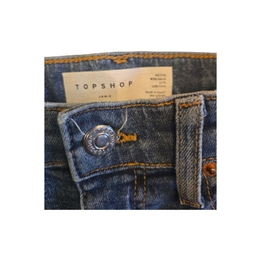 ASOS Topshop Jamie Light Blue Distressed Jean Shorts - Picture 5 of 6